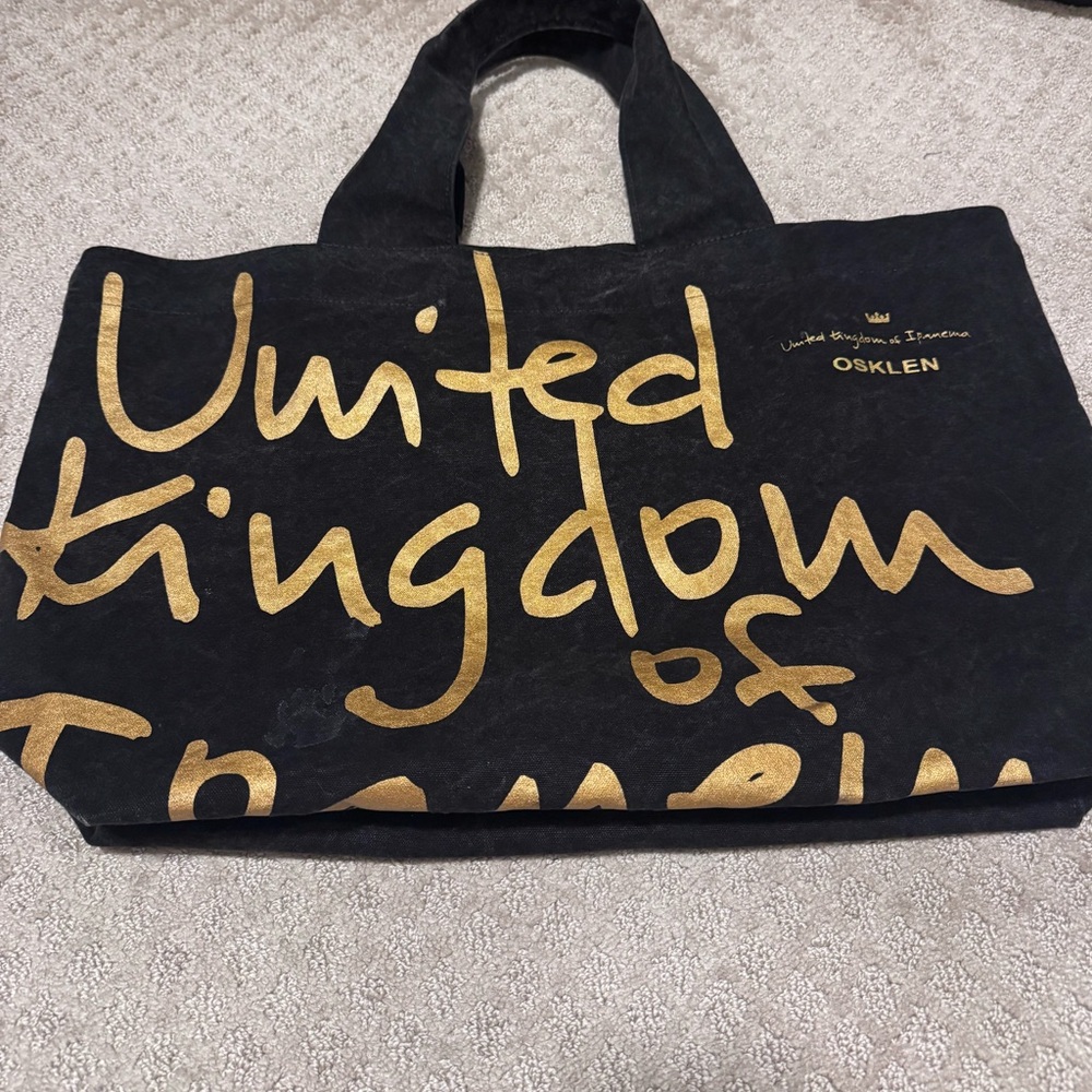 Osklen Black and Gold Women's Tote Bag